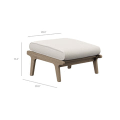 Saratoga Weathered Gray/Pebble Outdoor Patio Teak Ottoman - Ornate Home