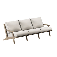 Saratoga Weathered Gray/Pebble Outdoor Patio Teak Sofa - Ornate Home