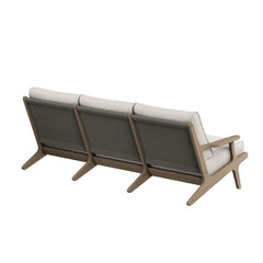 Saratoga Weathered Gray/Pebble Outdoor Patio Teak Sofa - Ornate Home