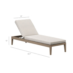 Saratoga Weathered Gray/Pebble Outdoor Patio Teak Wood 3-Piece Chaise Lounge Furniture Set - Ornate Home