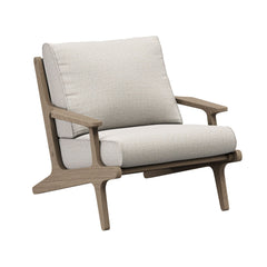 Saratoga Weathered Gray/Pebble Outdoor Patio Teak Wood Armchair - Ornate Home