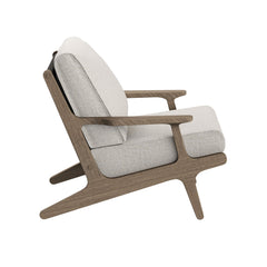 Saratoga Weathered Gray/Pebble Outdoor Patio Teak Wood Armchair - Ornate Home