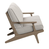 Saratoga Weathered Gray/Pebble Outdoor Patio Teak Wood Loveseat - Ornate Home