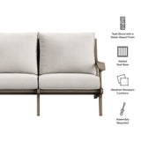 Saratoga Weathered Gray/Pebble Outdoor Patio Teak Wood Loveseat - Ornate Home