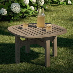 Saratoga Weathered Gray Square Outdoor Patio Teak Wood Side Table - Ornate Home