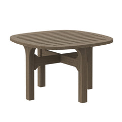 Saratoga Weathered Gray Square Outdoor Patio Teak Wood Side Table - Ornate Home