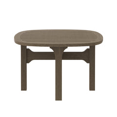 Saratoga Weathered Gray Square Outdoor Patio Teak Wood Side Table - Ornate Home