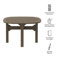Saratoga Weathered Gray Square Outdoor Patio Teak Wood Side Table - Ornate Home