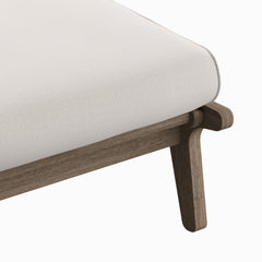 Saratoga Weathered Gray/White Outdoor Patio Teak Ottoman - Ornate Home