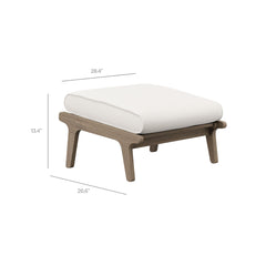 Saratoga Weathered Gray/White Outdoor Patio Teak Ottoman - Ornate Home