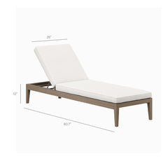Saratoga Weathered Gray/White Outdoor Patio Teak Wood 3-Piece Chaise Lounge Furniture Set - Ornate Home