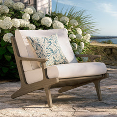 Saratoga Weathered Gray/White Outdoor Patio Teak Wood Armchair - Ornate Home
