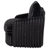 Sarco Black Corduroy Upholstered Swivel Accent Arm Chair - Ornate Home