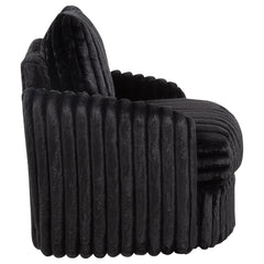 Sarco Black Corduroy Upholstered Swivel Accent Arm Chair - Ornate Home
