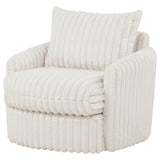 Sarco Ivory Corduroy Upholstered Swivel Accent Arm Chair - Ornate Home