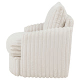 Sarco Ivory Corduroy Upholstered Swivel Accent Arm Chair - Ornate Home