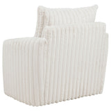 Sarco Ivory Corduroy Upholstered Swivel Accent Arm Chair - Ornate Home