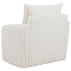 Sarco Ivory Corduroy Upholstered Swivel Accent Arm Chair - Ornate Home