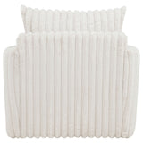 Sarco Ivory Corduroy Upholstered Swivel Accent Arm Chair - Ornate Home