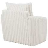 Sarco Ivory Corduroy Upholstered Swivel Accent Arm Chair - Ornate Home