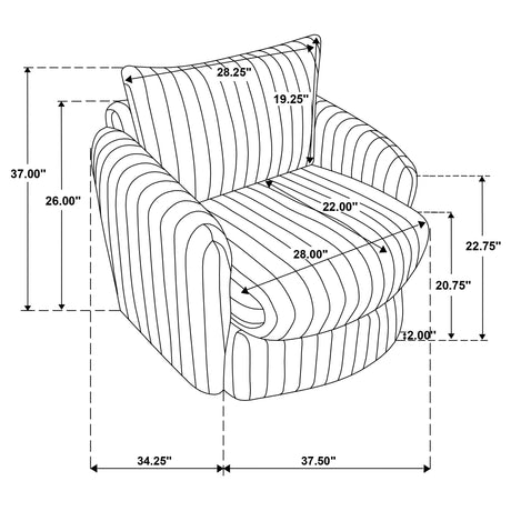 Sarco Ivory Corduroy Upholstered Swivel Accent Arm Chair - Ornate Home