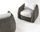 Sarene Dark Thatch/Beige/Tan Outdoor Swivel Chair - Ornate Home