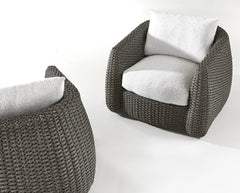 Sarene Dark Thatch/Beige/Tan Outdoor Swivel Chair - Ornate Home