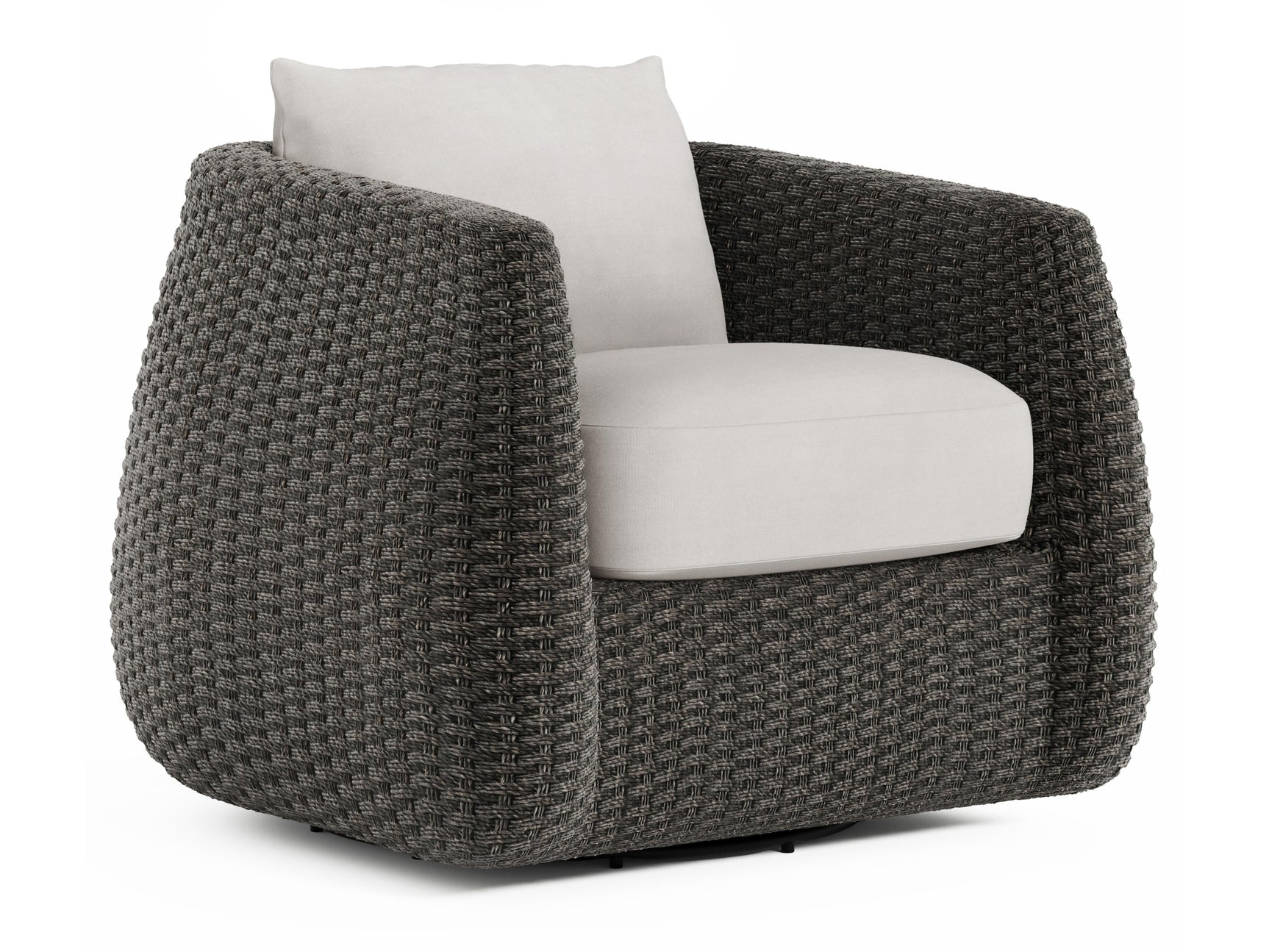 Sarene Dark Thatch/Beige/Tan Outdoor Swivel Chair - Ornate Home