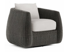 Sarene Dark Thatch/Beige/Tan Outdoor Swivel Chair - Ornate Home