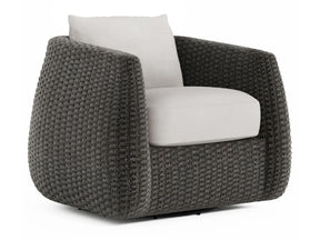 Sarene Dark Thatch/Beige/Tan Outdoor Swivel Chair - Ornate Home