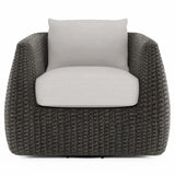 Sarene Dark Thatch/Beige/Tan Outdoor Swivel Chair - Ornate Home