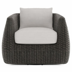Sarene Dark Thatch/Beige/Tan Outdoor Swivel Chair - Ornate Home