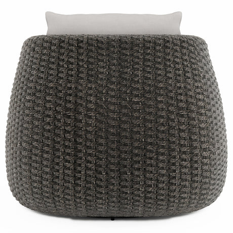 Sarene Dark Thatch/Beige/Tan Outdoor Swivel Chair - Ornate Home