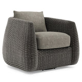 Sarene Dark Thatch Outdoor Swivel Chair - Ornate Home