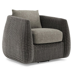 Sarene Dark Thatch Outdoor Swivel Chair - Ornate Home