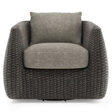 Sarene Dark Thatch Outdoor Swivel Chair - Ornate Home
