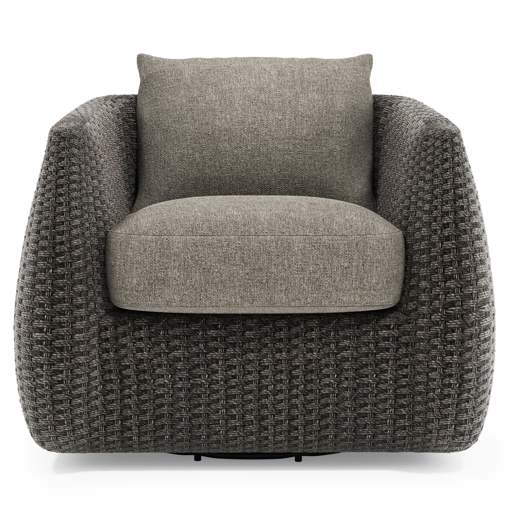 Sarene Dark Thatch Outdoor Swivel Chair - Ornate Home