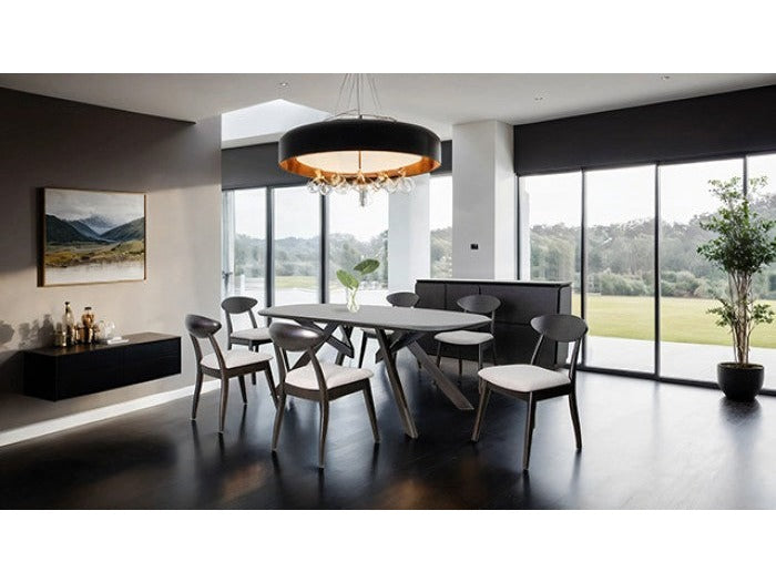 Sargans Black 7 Piece Dining Set - Ornate Home