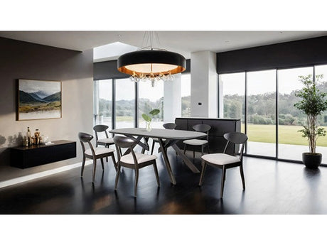 Sargans Black 7 Piece Dining Set - Ornate Home