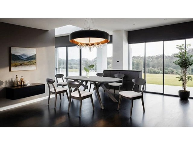 Sargans Black 7 Piece Dining Set - Ornate Home