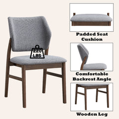Sarha Light Gray & Walnut Side Chair (Set of 2) - Ornate Home