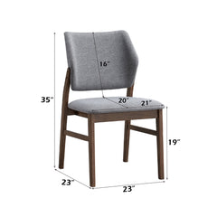 Sarha Light Gray & Walnut Side Chair (Set of 2) - Ornate Home