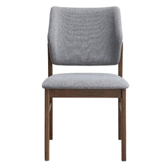 Sarha Light Gray & Walnut Side Chair (Set of 2) - Ornate Home
