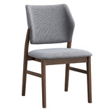 Sarha Light Gray & Walnut Side Chair (Set of 2) - Ornate Home