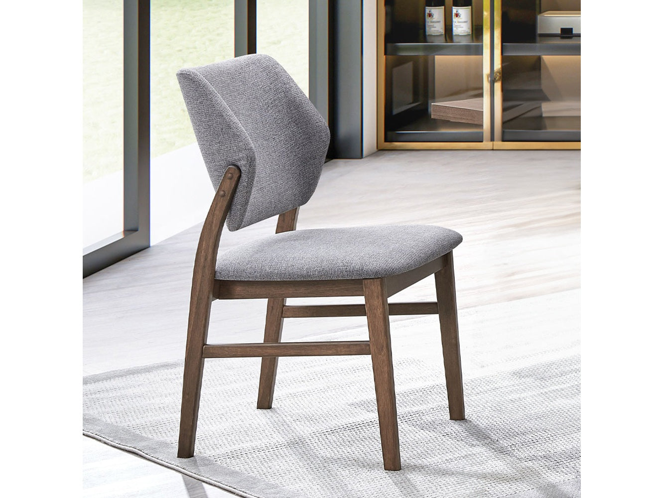 Sarha Light Gray & Walnut Side Chair (Set of 2) - Ornate Home