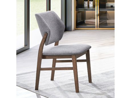 Sarha Light Gray & Walnut Side Chair (Set of 2) - Ornate Home