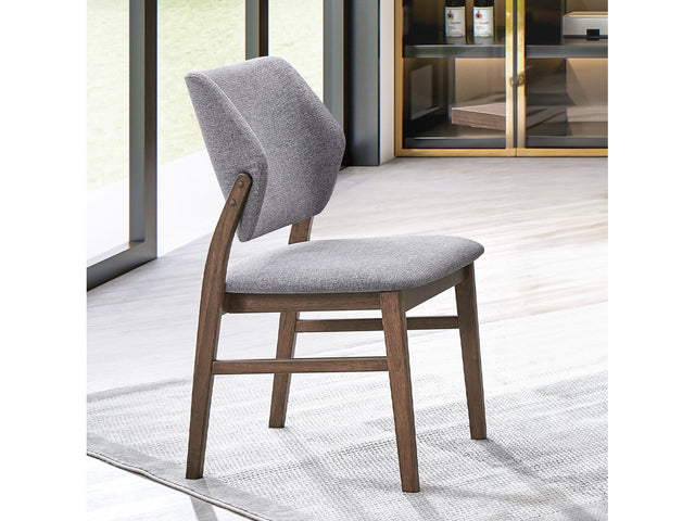 Sarha Light Gray & Walnut Side Chair (Set of 2) - Ornate Home