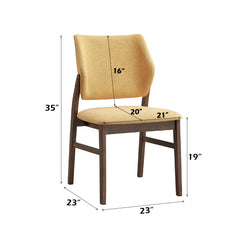 Sarha Yellow & Walnut Side Chair (Set of 2) - Ornate Home
