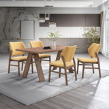Sarha Yellow & Walnut Side Chair (Set of 2) - Ornate Home
