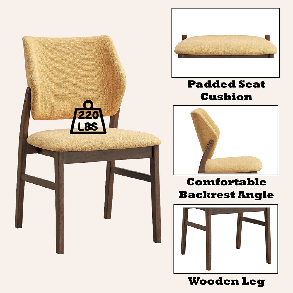 Sarha Yellow & Walnut Side Chair (Set of 2) - Ornate Home